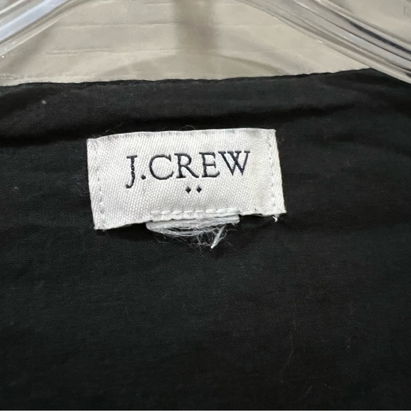 J. Crew Medium Black 💯 Cotton Cap Sleeve Eyelet Button Down Career Blouse O - Picture 3 of 5